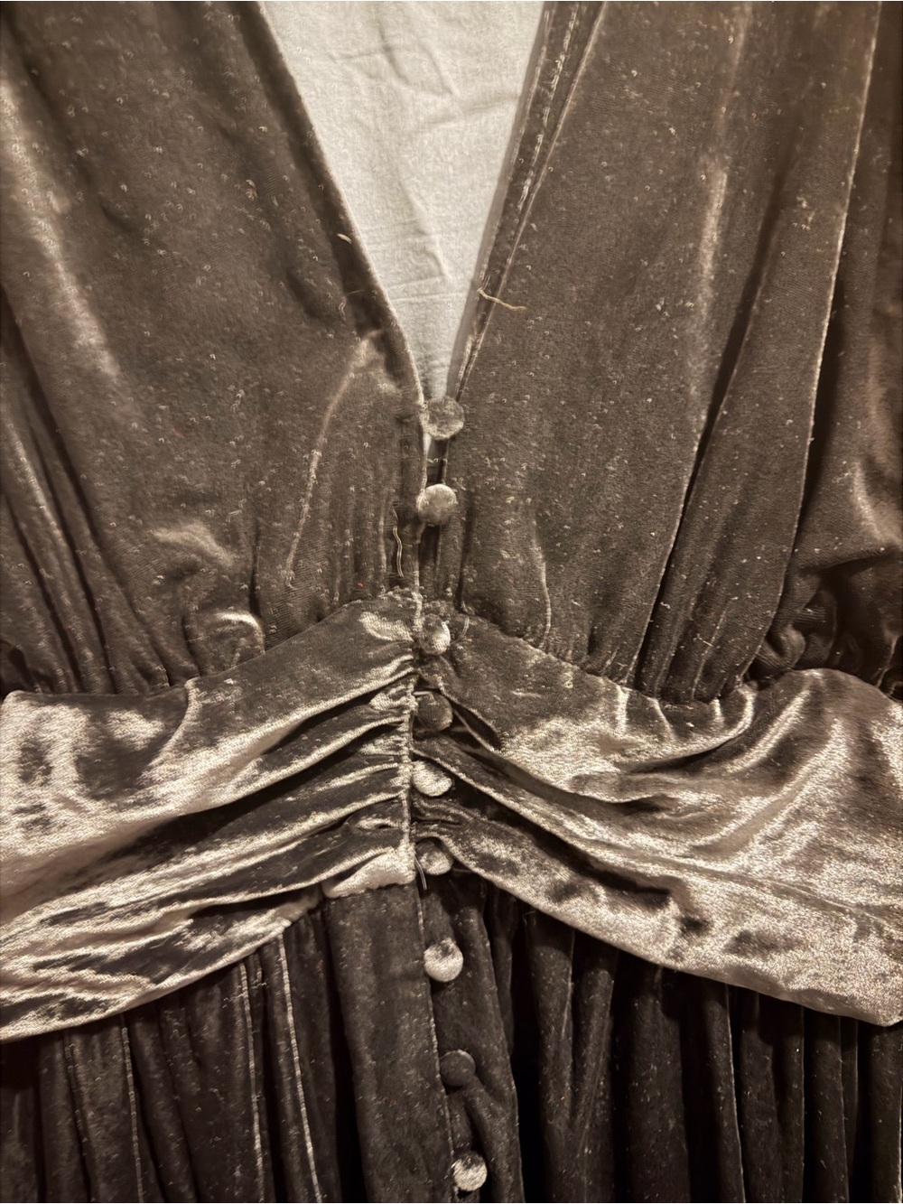 The Katerina Button-Front Dress: Velvet Edition - Picture 3 of 7